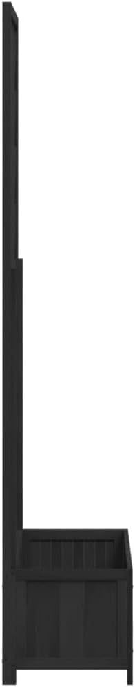 Planter with Trellis Patio planters Standing Planter Gardening Box Raised Flower Bed Suitable for Nursery Orchard Courtyard Corridor Black Solid Wood Fir