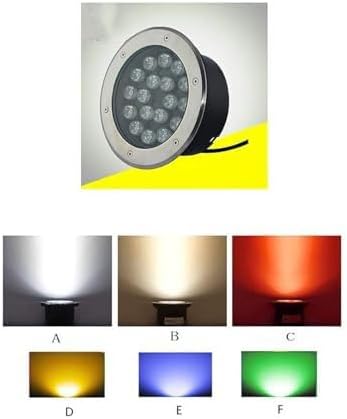 Round Ground Landscape Light - Built-in Outdoor Floor Lamp AC85-265V Outdoor Buried Lights Outdoor Recessed Spot Light IP67 Waterproof Floor Lamp Led Beam Light(Red Light48W)