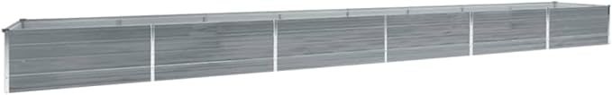 Garden Raised Bed Outdoor planters Garden Bed Planter Boxes Outdoor Suitable for Backyard Patios Flowers Restaurants Galvanized Steel 236.2x31.5x17.7 Gray