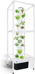 Hydroponics Growing with LED Grow Light - 45 Holes Garden Smart Planter Vertical Tower for Germination Aeroponics Kit (A)