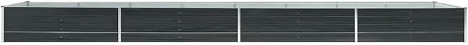 Raised Garden Bed 236.2x31.5x17.7 Anthracite Galvanized Steel Raised Bed Garden Outdoor Elevated Planter Box for Flowers Vegetables and Herbs