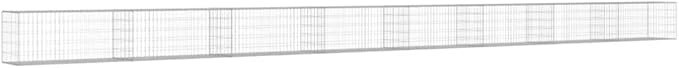 Gabion Wall with CoversOutdoor Garden Gabion Mesh Planter Raised BedGarden DecorationOutdoor Residential Fencingfor YardGardenGalvanized Steel 354x19.7x19.7