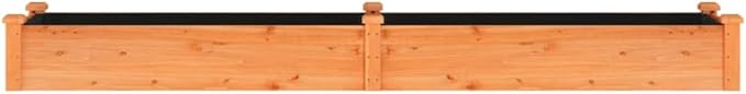 Large Garden Raised Bed Brown Solid Fir Wood Outdoor Planter for Vegetables Flowers Herbs 94.5x17.7x9.8 Inch Rectangular Garden Bed