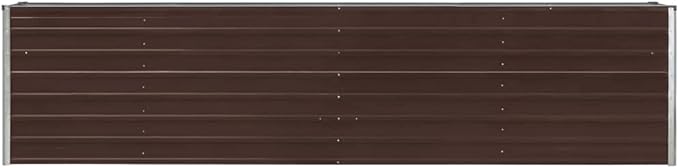 Outdoor Raised Garden Bed Deep Root Box Planter Galvanized Steel Planter Box for Planting Outdoor Plants Vegetables 126x15.7x30.3 Brown