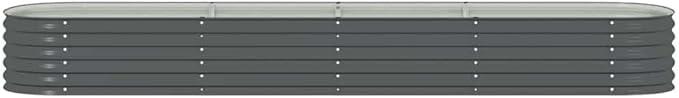 Steel Planter Raised Bed Metal Flower Box Planter Raised Beds Outdoor Garden for Planting Fruit 157.5x31.5x17.3 Gray -737