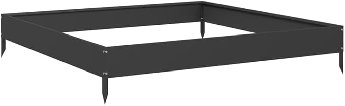 vidaXL Square Garden Raised Bed for Plants 39.4X39.4 in Black Steel Outdoor Planter Ideal for Veggies Herbs Flowers Stylish Box for Balcony and Patio