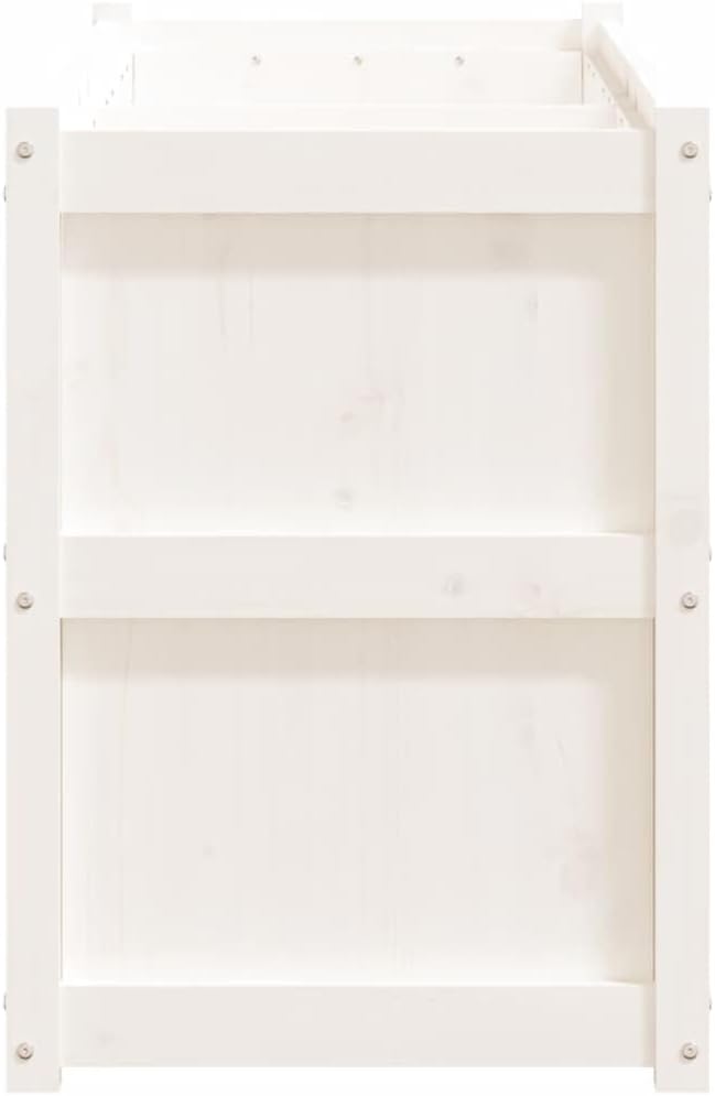 Wooden Raised Garden Bed Garden Planter Box Outdoor Wood Raised Garden Bed for Planting Plants Vegetables White 59.1x19.7x27.6 Solid Wood Pine-255