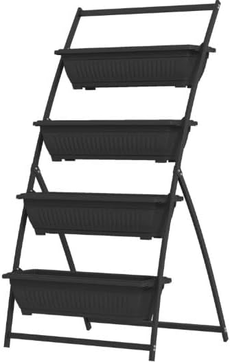 Outdoor Plant Stand Grow Container for Vegetable Flowers4 Tier Vertical Raised Garden Planter with 4 Boxes