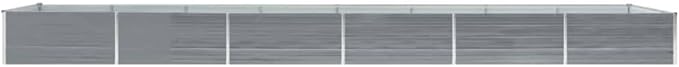 Garden Raised Bed Outdoor planters Garden Bed Planter Boxes Outdoor Suitable for Backyard Patios Flowers Restaurants Galvanized Steel 236.2x31.5x17.7 Gray