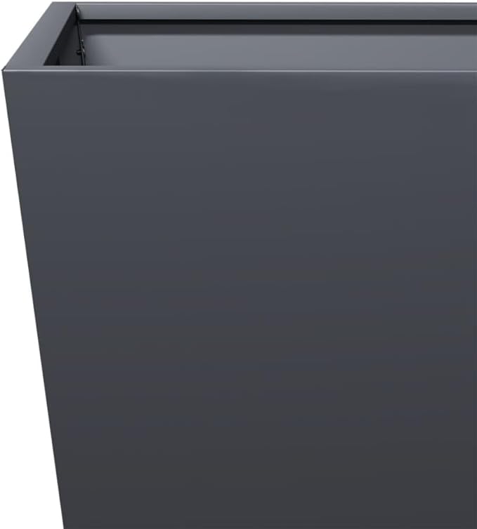 Garden Planter Set of 2 Anthracite Cold-Rolled Steel Square Outdoor Planters 16.9 Gallon Capacity Modern Industrial Style for Patio Balcony and Garden Decor