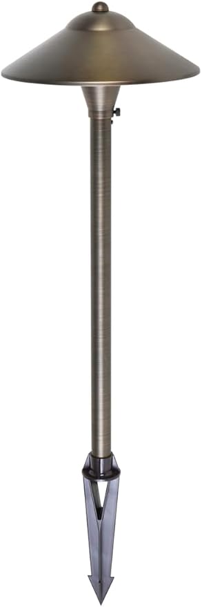 Elitco Lighting P800 Landscape-Spotlights Path Light D9 H24Antique Brassincludes Stakeg4 Halogen 20W(Light Source Not Included)