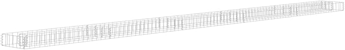 Gabion Raised Bed Silver Galvanized Steel 177.2x11.8x3.9 inch Large Sturdy Rectangular Planter for Outdoor Plants Gardening
