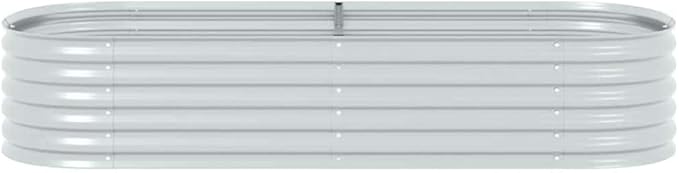 Large Galvanized Steel Raised Garden Bed 94.5x31.5x17.3 in Silver Rectangular Planter Box Weather-Resistant Outdoor Planter for Vegetables Flowers Herbs on Patio Garden