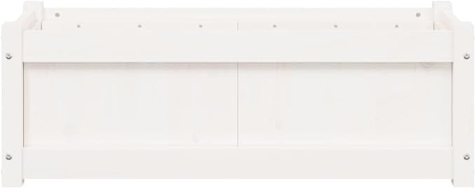 Garden Planter Box - White Solid Pine Wood Flower Plant Bed Ideal Outdoor Gardening for Vegetables Set of 2 Large Trough