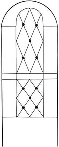 American GardenWorks Button Trellises Black 64.5 H 3 Pack – Steel Garden Trellises with Diamond Lattice &amp Button Motif – Durable Outdoor Trellis for Climbing Plants Roses Clematis &amp More