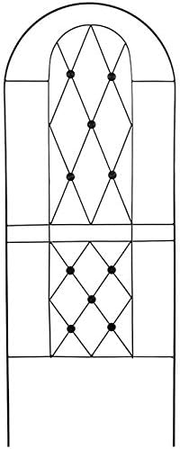 American GardenWorks Button Trellises Black 64.5 H 3 Pack – Steel Garden Trellises with Diamond Lattice &amp Button Motif – Durable Outdoor Trellis for Climbing Plants Roses Clematis &amp More