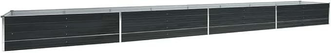Raised Garden Bed 236.2x31.5x17.7 Anthracite Galvanized Steel Raised Bed Garden Outdoor Elevated Planter Box for Flowers Vegetables and Herbs