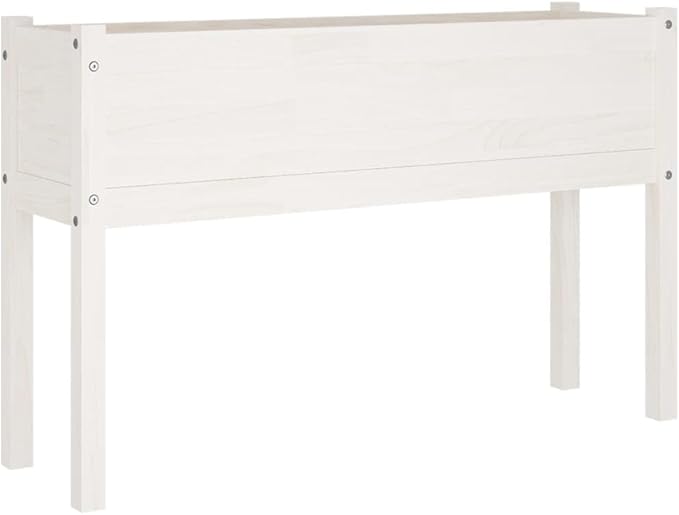 Garden Planter Planter Boxes Standing planters Gardening Box Horse Trough planters Suitable for Corridor Nursery Orchard Courtyard White 43.3x12.2x27.6 Solid Wood Pine