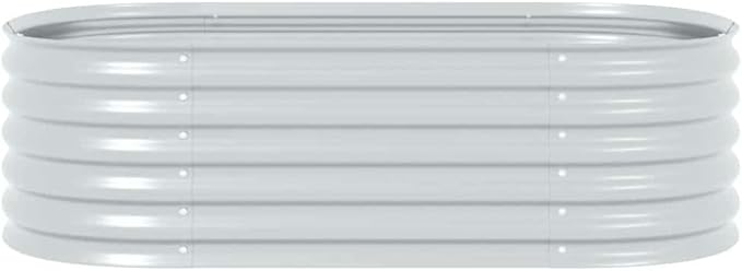 Metal Steel Garden Raised Bed for Gardening Metal Planter Box for Vegetables Fruits Flowers Easy Assembly 63x31.5x17.3 Silver-854