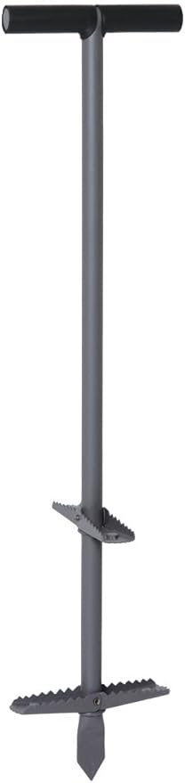 Gardener's Supply Company Double-up Compost Aerator Tool - Durable Steel with Rubber Handle for Easy Turning &amp Mixing Outdoor Compost Bin