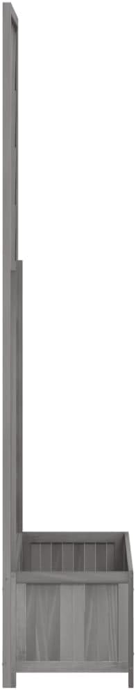 Wood Planter with Trellis Outdoor Raised Garden Bed with Trellis Wooden Planter Box for Climbing Plants 35.4x13.8x70.9 Gray Solid Wood Fir