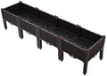 Bepritm Set of 4 Raised Garden Bed with Legs Self-Watering Planter Raised Bed Kits with Legs Patio Plant Boxes for Indoor Outdoor Plant Fence Balcony Yard Gardening Supplies
