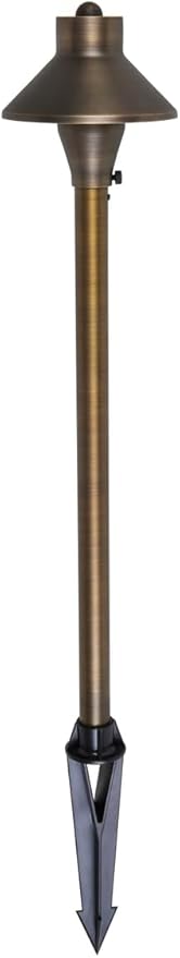 Elitco Lighting P802 Landscape-Spotlights Path Light D5 H24Antique Brassincludes Stakeg4 Halogen 20W(Light Source Not Included)