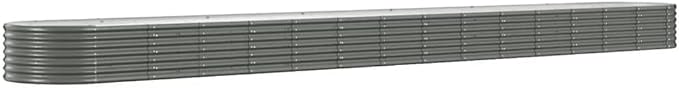 Metal Raised Bed Garden Bed Kit Powder-Coated Steel Planter Raised Garden Boxes Outdoor Metal Raised Garden Beds for Flowers Vegetables Herbs 244.1x31.5x14.2 Gray-242