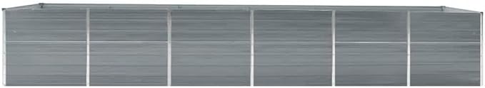 Galvanized Steel Raised Garden Bed 189 x 31.5 x 30.3 in Large Outdoor Planter Box Grey Durable Rectangular Elevated Garden Bed for Backyard Patio Balcony