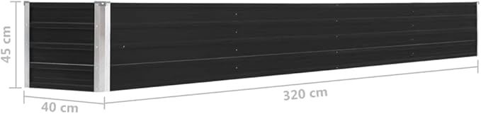 Garden Raised PlanterGarden BedGalvanized Raised Garden BedPlanter Raised bedsGalvanized PlanterFlower BedBed Galvanized Steel 126x15.7x17.7 Anthracite
