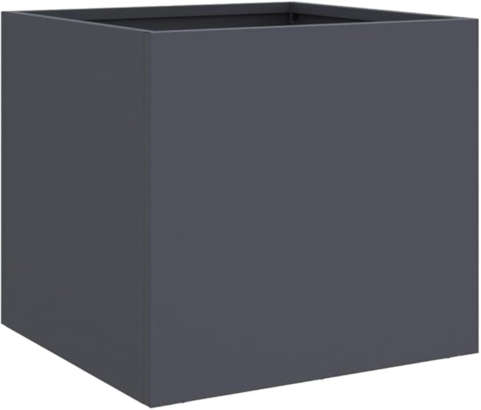 Raised Planter Box 12.6x11.8x11.4 Outdoor Elevated Garden Bed Anthracite Steel Raised Flower Bed for Patio Planters and Garden Boxes