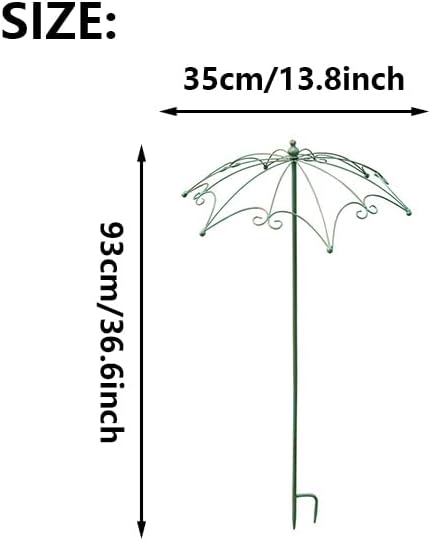 Garden Trellis for Potted Plant Outdoor Metal Umbrella-Shaped Rose Flower Stand Old Iron Decorative Trellis Fence Panels SupportBronzeSmall
