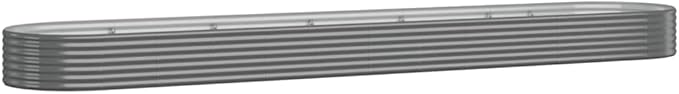 Metal Raised Garden Bed Garden Raised Bed Powder-Coated Steel Outdoor Planter Box for Vegetables Herbs Flowers 199.6x39.4x14.2 Gray-135