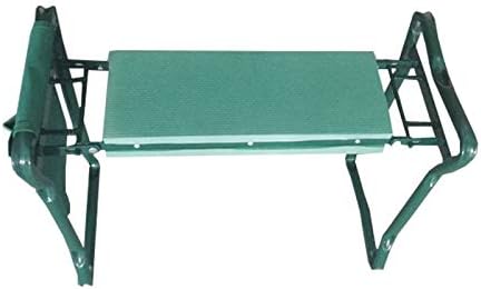 Garden Kneeler Folding Chair Dual-Function Kneeling Pad and Garden Stool with Tool Pouch for Comfortable Outdoor Gardening (24 * 20 * 12 inchDark GreenKneeling Stool + Small Cloth Bag)