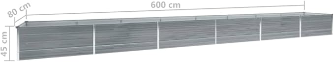 Raised Bed Galvanized Steel Garden Retaining Wall Landscape Wire Mesh Bed for Patio - 236.2x31.5x17.7 in Durable Steel Fencing