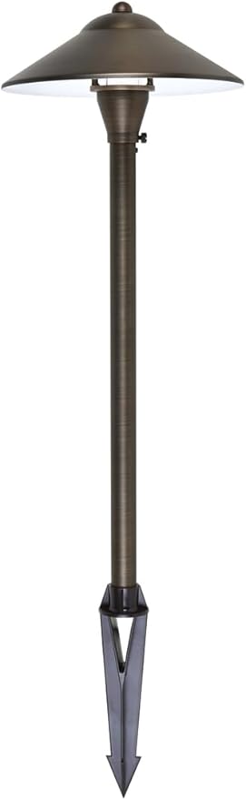 Elitco Lighting P800 Landscape-Spotlights Path Light D9 H24Antique Brassincludes Stakeg4 Halogen 20W(Light Source Not Included)