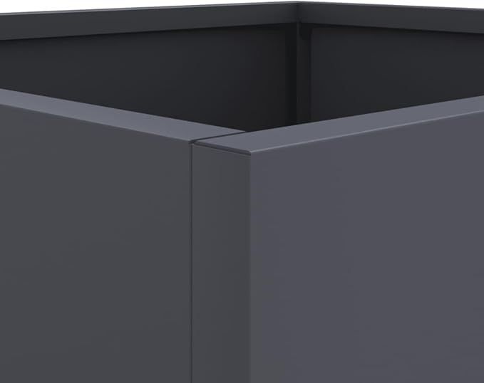 Raised Planter Box 12.6x11.8x11.4 Outdoor Elevated Garden Bed Anthracite Steel Raised Flower Bed for Patio Planters and Garden Boxes