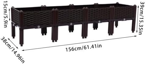 Bepritm Set of 4 Raised Garden Bed with Legs Self-Watering Planter Raised Bed Kits with Legs Patio Plant Boxes for Indoor Outdoor Plant Fence Balcony Yard Gardening Supplies