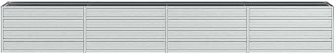Galvanized Steel Raised Garden Bed Large Silver Metal Outdoor Planter Box 126x16x18 Inch Durable Kit for Vegetables Flowers Herbs Patio Backyard