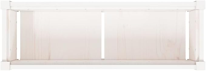 Garden Planter Box - White Solid Pine Wood Flower Plant Bed Ideal Outdoor Gardening for Vegetables Set of 2 Large Trough