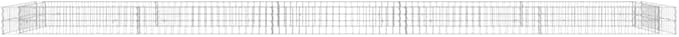 Gabion Raised Bed Silver Galvanized Steel Large Rectangular Metal Planter for Outdoor Plants Durable Garden Bed for Gardening 196.9 x 39.4 x 7.9 Inch