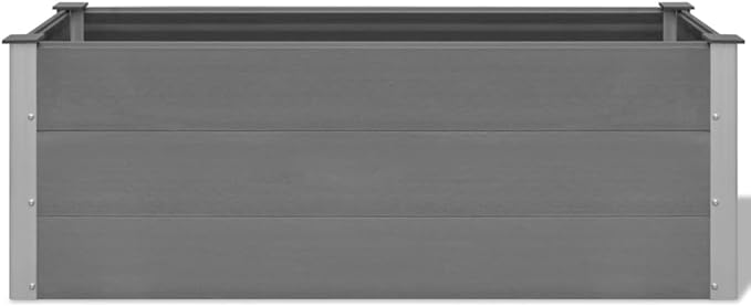 Outdoor Garden Raised Bed WPC Garden Planter Box Outdoor Planter Box for Gardening Vegetables Flowers Herb 59.1x19.7x21.3 Gray-221