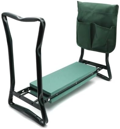 2 in 1 Upgraded Garden Kneeler and Seat with EVA Thicken &amp Widen Soft Kneeling PadHeavy Duty Foldable Gardener Stool with 2 Tool PouchesGardening Gifts for Women Mom Men Seniors Use