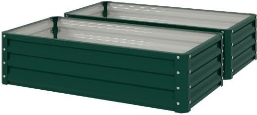 Metal Planter BoxGalvanized Raised Garden Bedfor Growing VegetablesFlowersHerbsSucculents