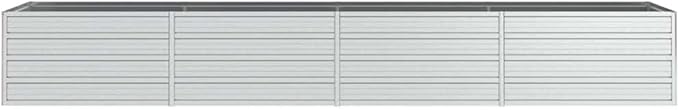 Large Galvanized Steel Raised Garden Bed Silver Rectangular Outdoor Planter Box for Vegetables Herbs Flowers 126x31.5x17.7 Inch