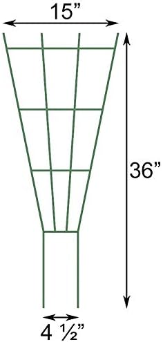 Panacea Products 89635 Garden Pot Trellis Fan Green Steel 36 x 15-in. - Quantity 12