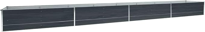 YAFF Large Galvanized Steel Raised Garden Bed 236.2x31.5x17.7 Extra Long Anthracite Planter Box for Vegetables Herbs &amp Flowers Durable Outdoor Metal Raised Bed for Backyard Patio Gardening