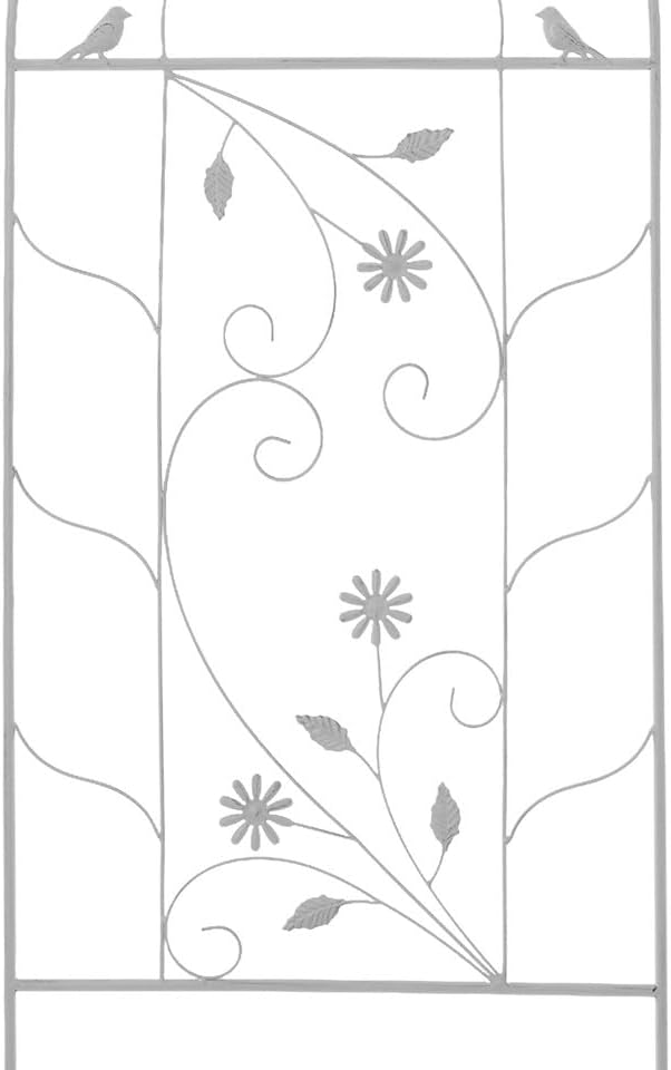 2 Packs 82.6x20 inch Metal Garden Trellis for Climbing Plants Outdoor Retro Iron Garden Decor Fences Panels Flower Plant Support Racks for Roses Vegetables Flowers Expandable (White)