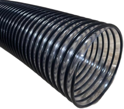 Fits Agri-Fab DR PVC Flexible Leaf Vac Vacuum Bagger Grass Catcher Hose Clear and Black 3 Foot of 6 Inch ID
