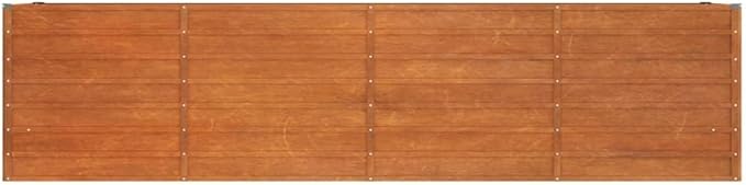 Large Corten Steel Garden Raised Bed Rustic &amp Modern Farmhouse Design Outdoor Planter Box Metal Raised Planter Bed for Vegetables Flowers 126x15.7x30.3 Brown-362